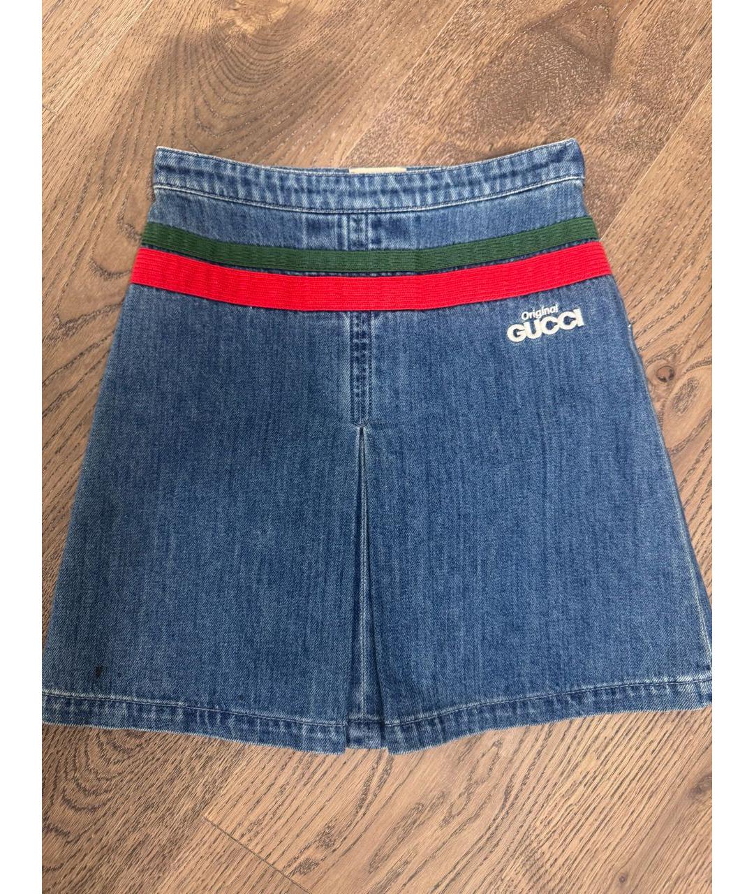 GUCCI Синяя деним юбка, фото 5