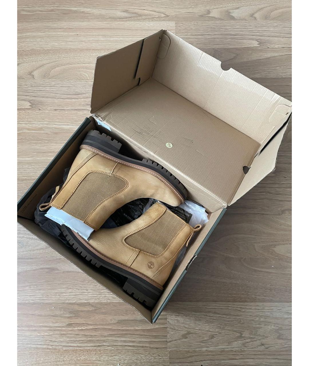 TIMBERLAND Горчичные кожаные ботинки, фото 4