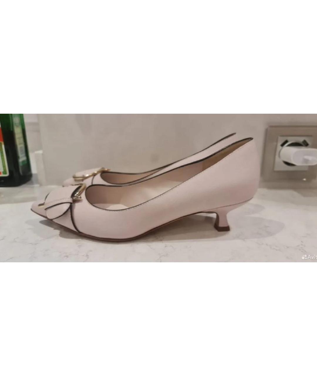 FERRAGAMO Розовые кожаные туфли, фото 4