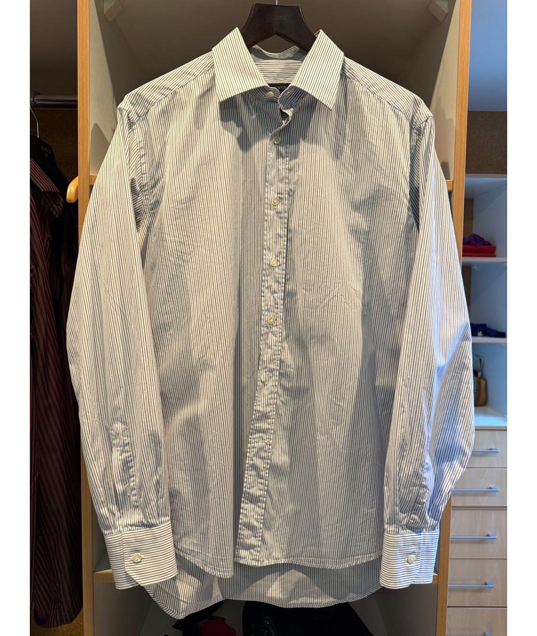 LANVIN Голубая хлопковая кэжуал рубашка, фото 8