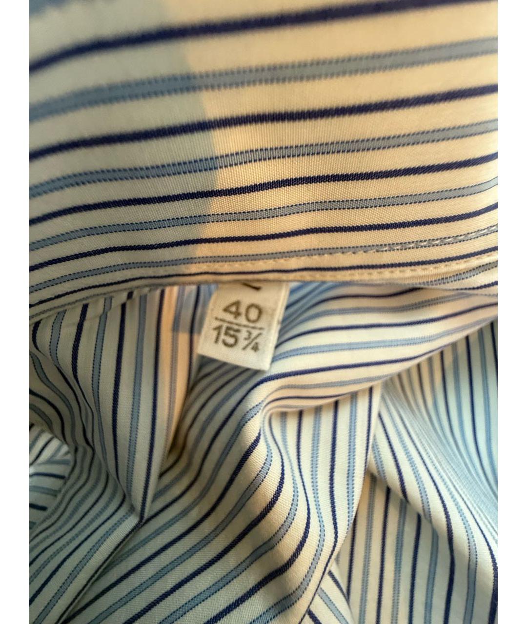 LANVIN Голубая хлопковая кэжуал рубашка, фото 7