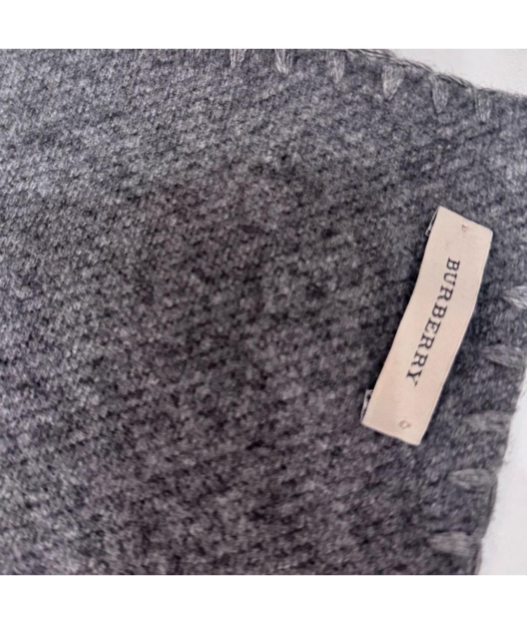 BURBERRY Антрацитовый шерстяной шарф, фото 3