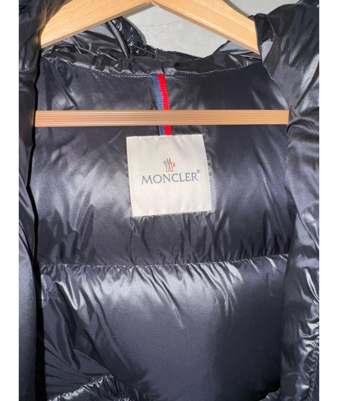 MONCLER Серебрянный полиамидовый пуховик, фото 3