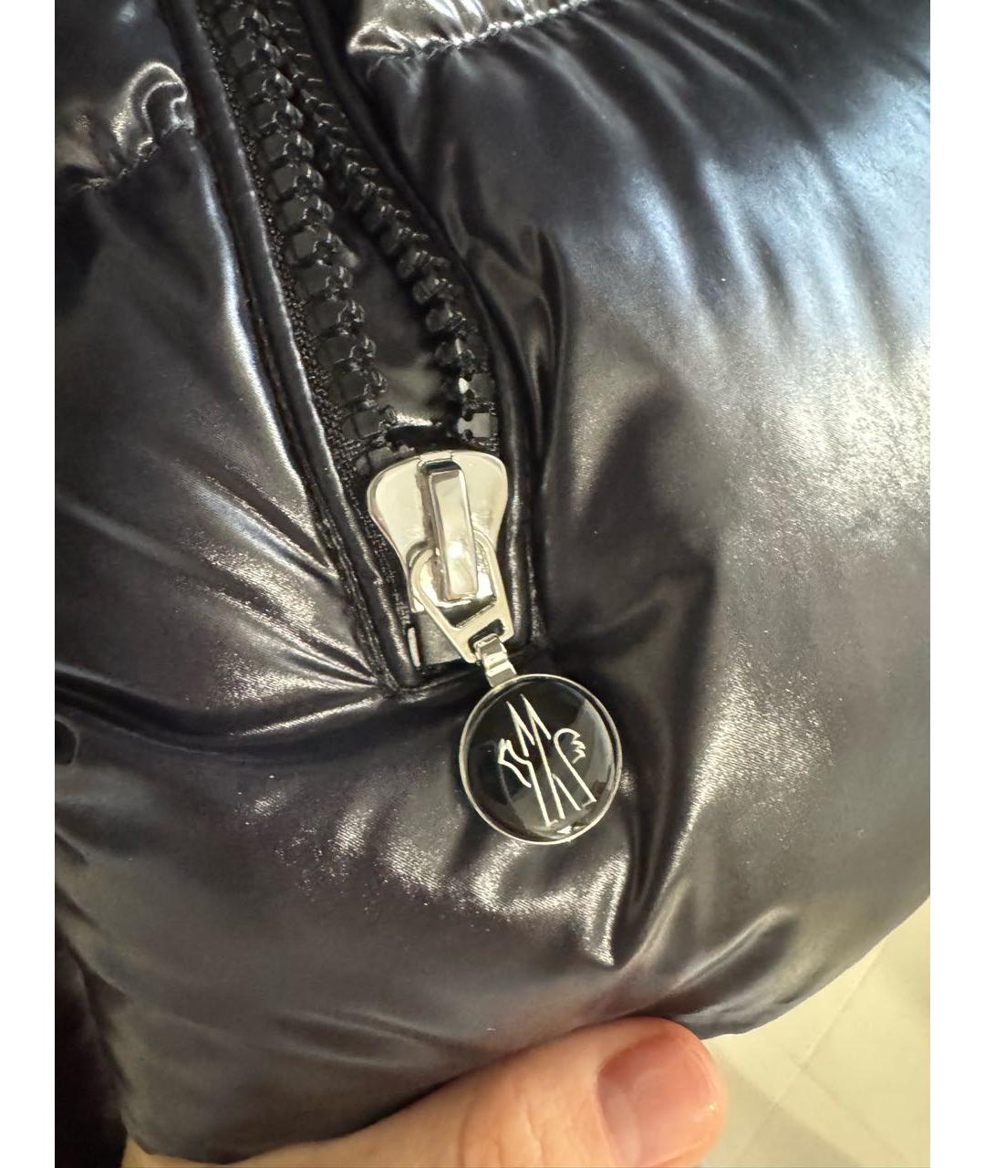 MONCLER Серебрянный полиамидовый пуховик, фото 6