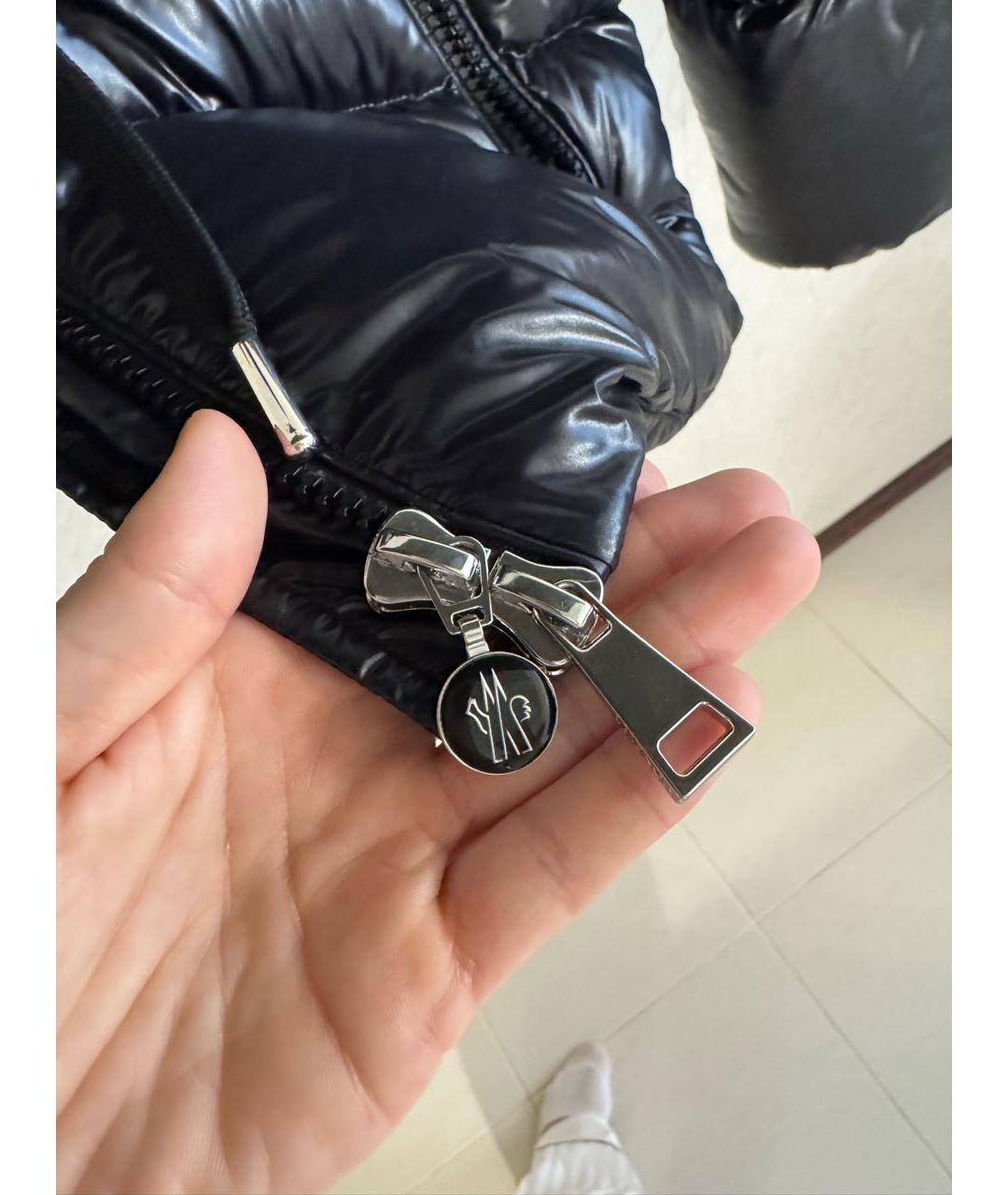 MONCLER Серебрянный полиамидовый пуховик, фото 7