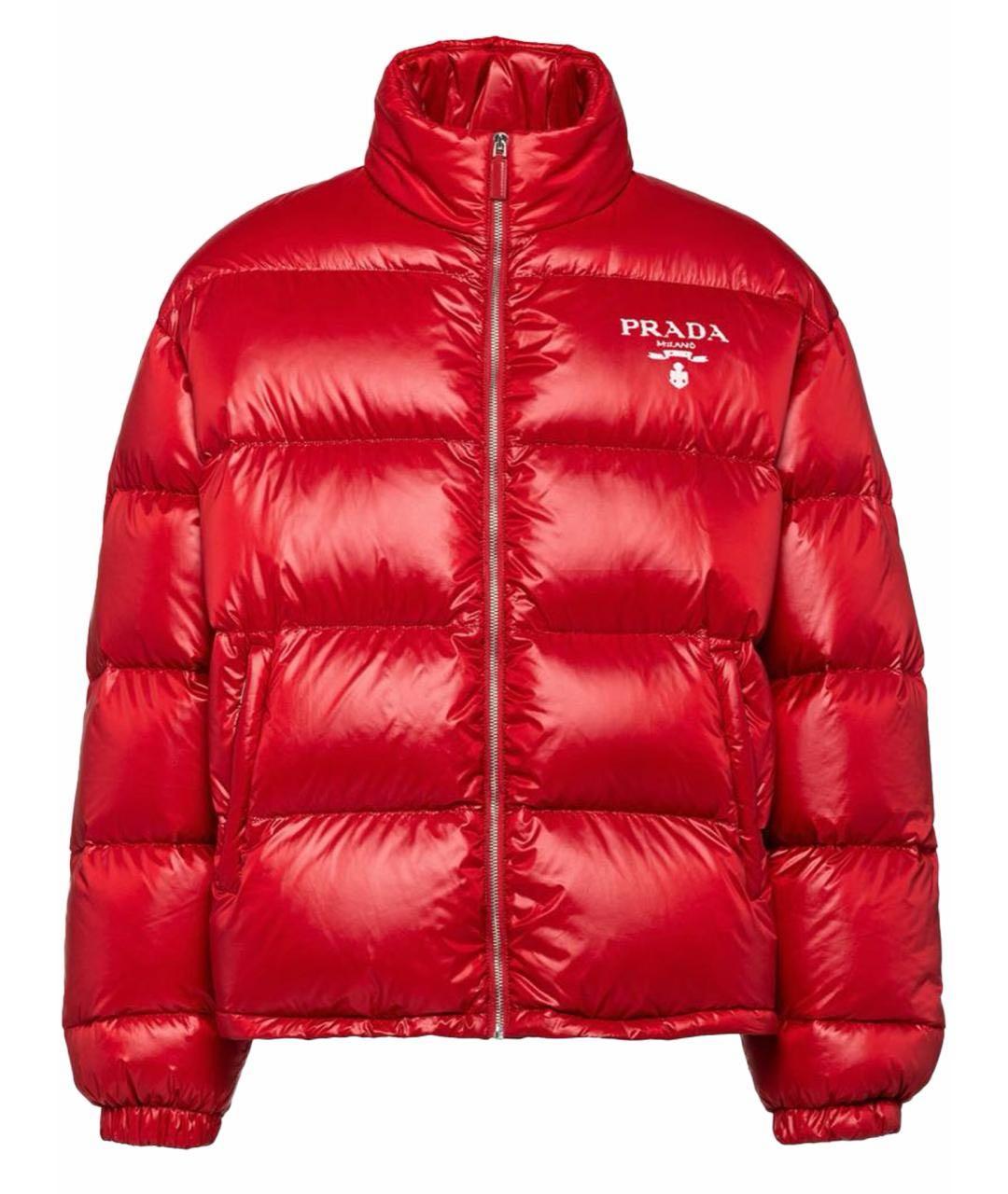 PRADA Красный полиамидовый пуховик, фото 1