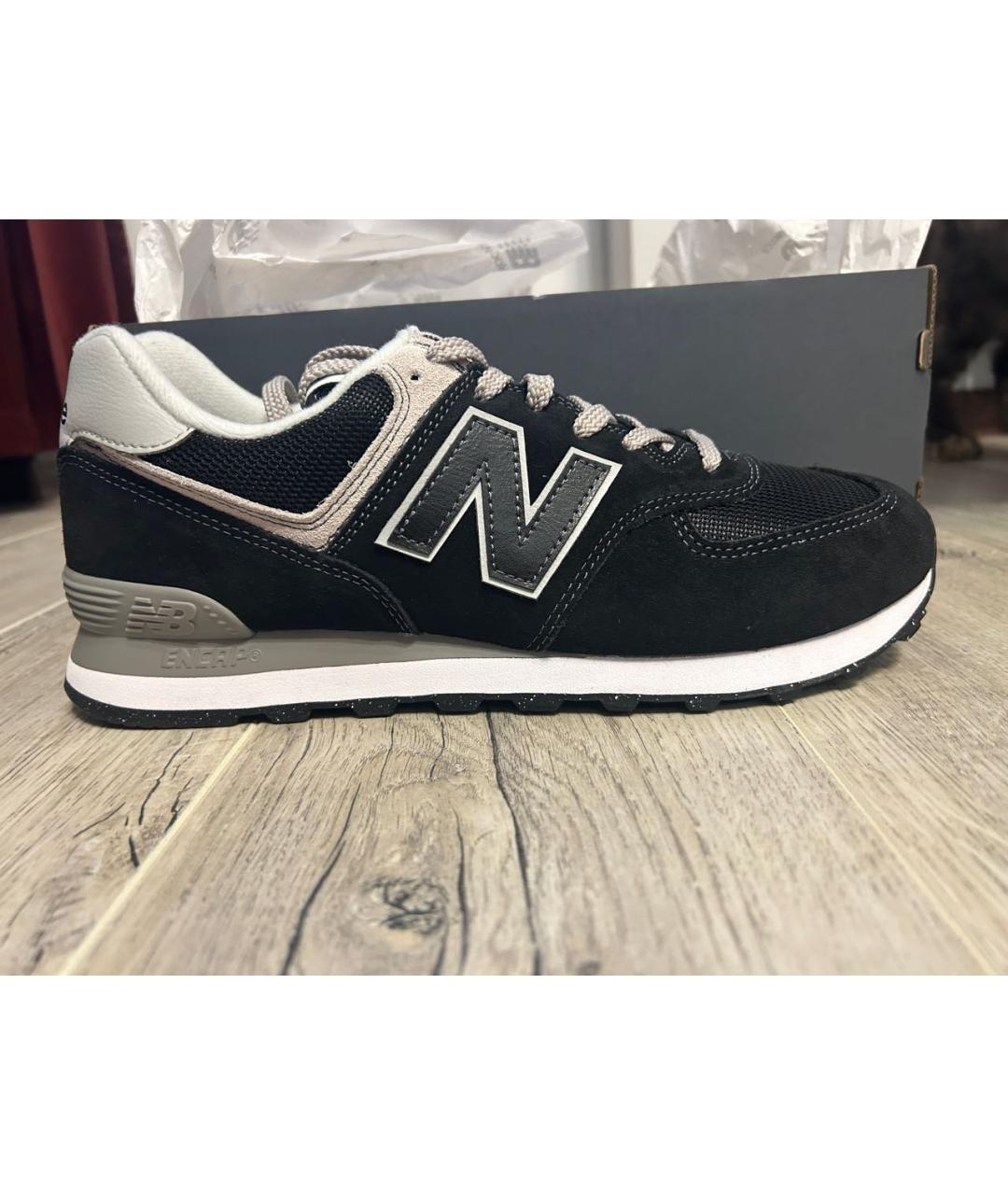 NEW BALANCE Черные замшевые низкие кроссовки / кеды, фото 7