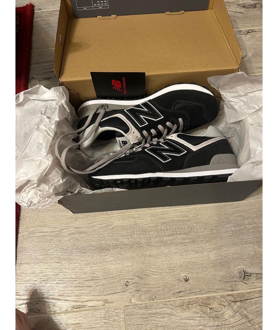 NEW BALANCE Черные замшевые низкие кроссовки / кеды, фото 6