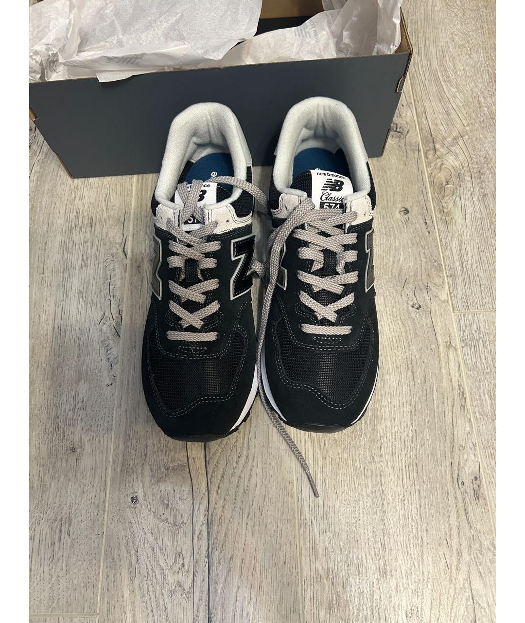 NEW BALANCE Черные замшевые низкие кроссовки / кеды, фото 2