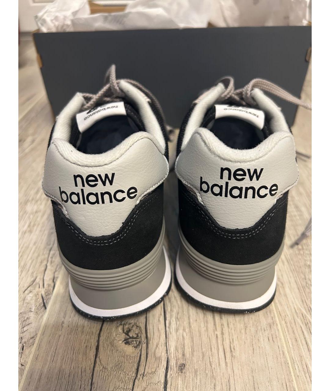 NEW BALANCE Черные замшевые низкие кроссовки / кеды, фото 4