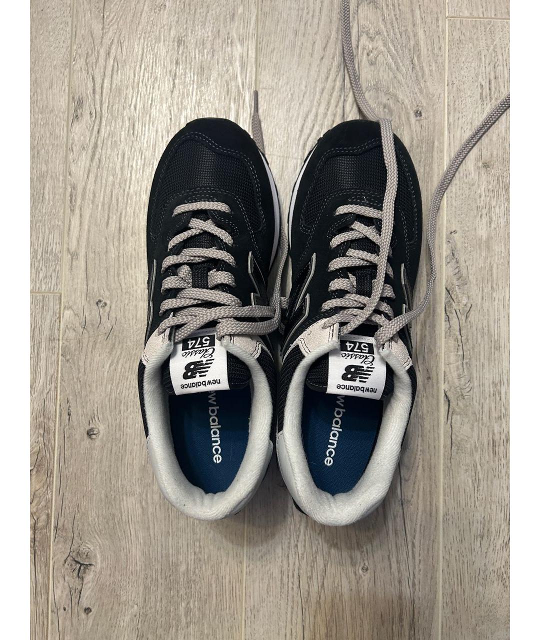 NEW BALANCE Черные замшевые низкие кроссовки / кеды, фото 3