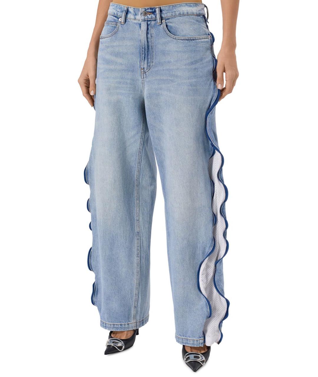 ALEXANDER WANG Голубые хлопковые прямые джинсы, фото 4