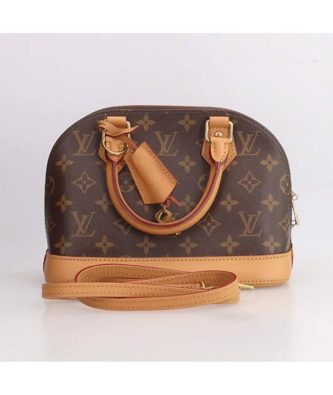 LOUIS VUITTON Коричневая сумка с короткими ручками из искусственной кожи, фото 5