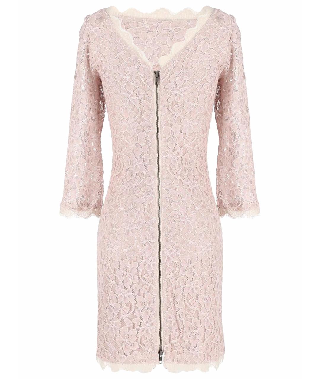 DIANE VON FURSTENBERG Бежевое кружевное коктейльное платье, фото 1