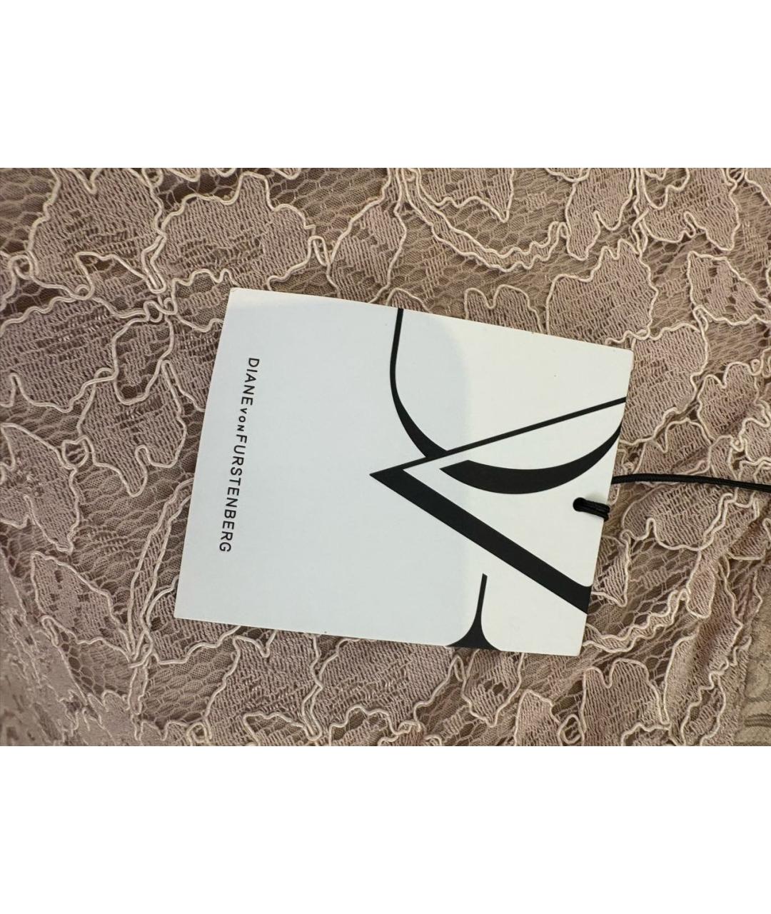 DIANE VON FURSTENBERG Бежевое кружевное коктейльное платье, фото 2
