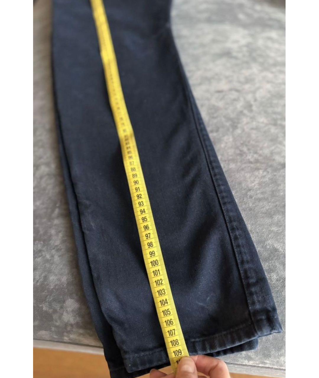 BRUNELLO CUCINELLI Темно-синие хлопковые прямые джинсы, фото 5