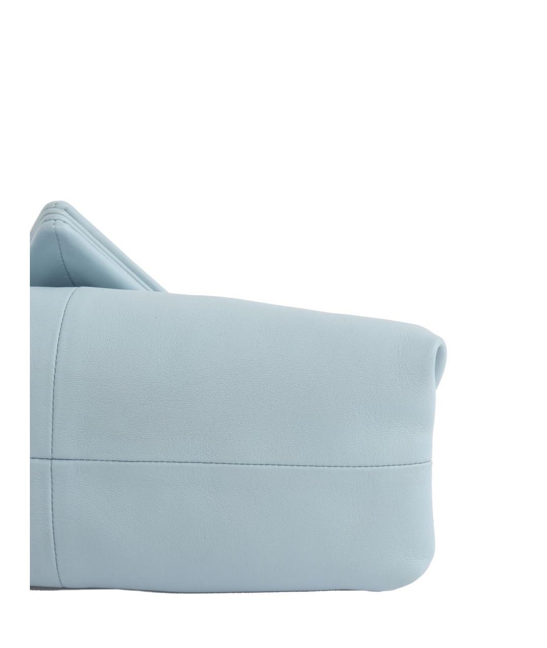 BOTTEGA VENETA Голубая кожаная сумка с короткими ручками, фото 8