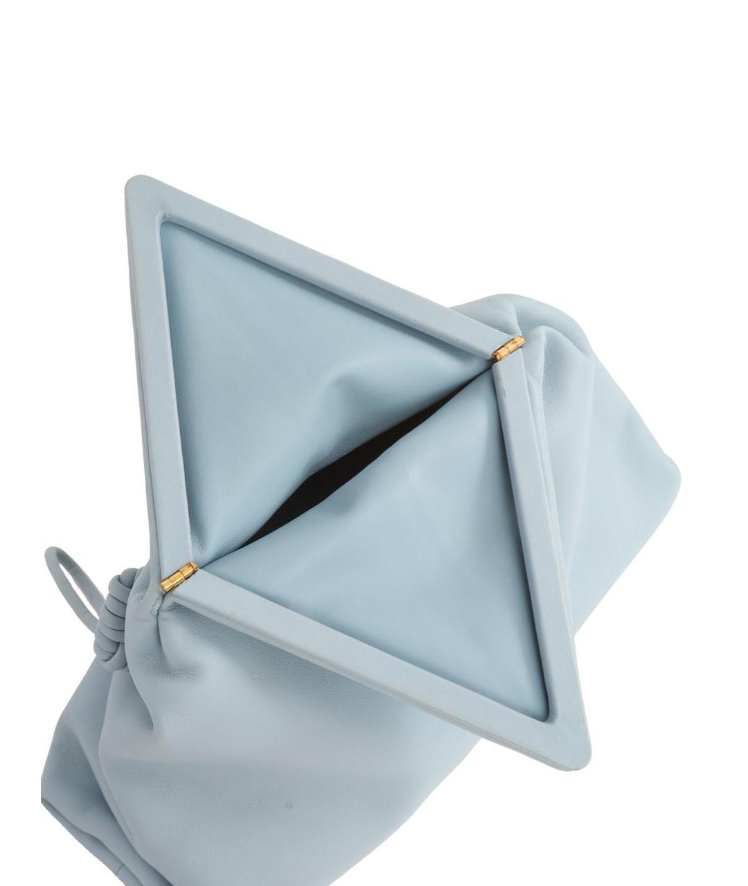 BOTTEGA VENETA Голубая кожаная сумка с короткими ручками, фото 4