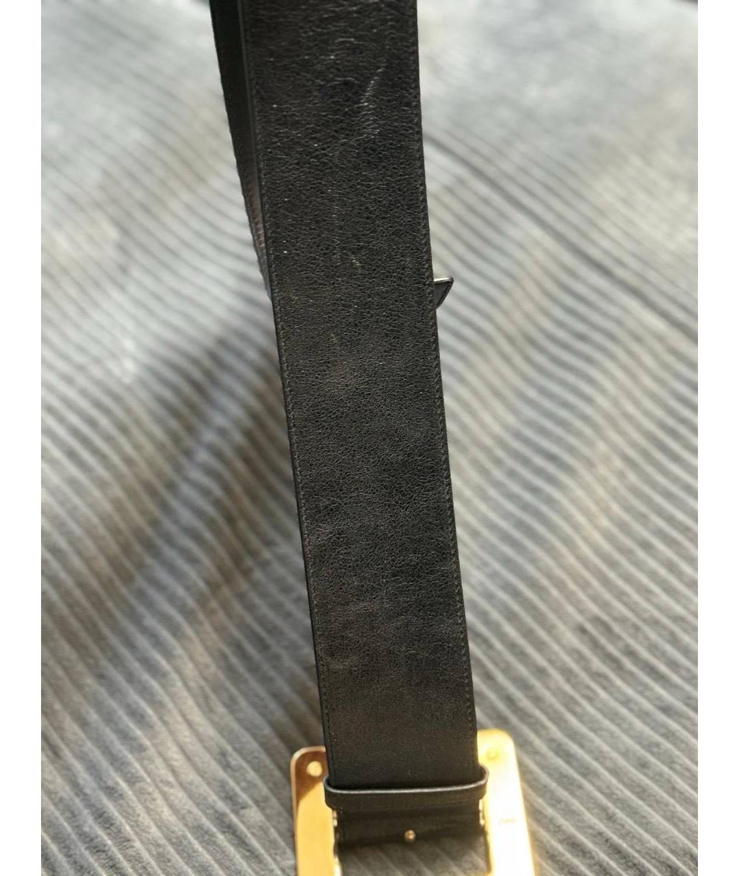 SAINT LAURENT Черный кожаный ремень, фото 4