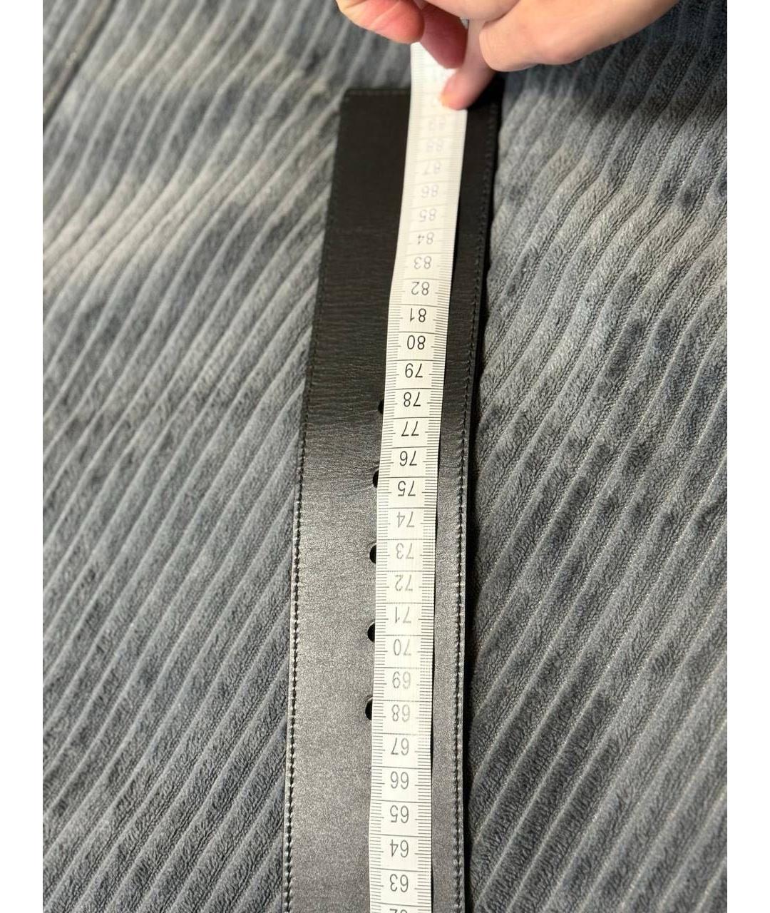 SAINT LAURENT Черный кожаный ремень, фото 8