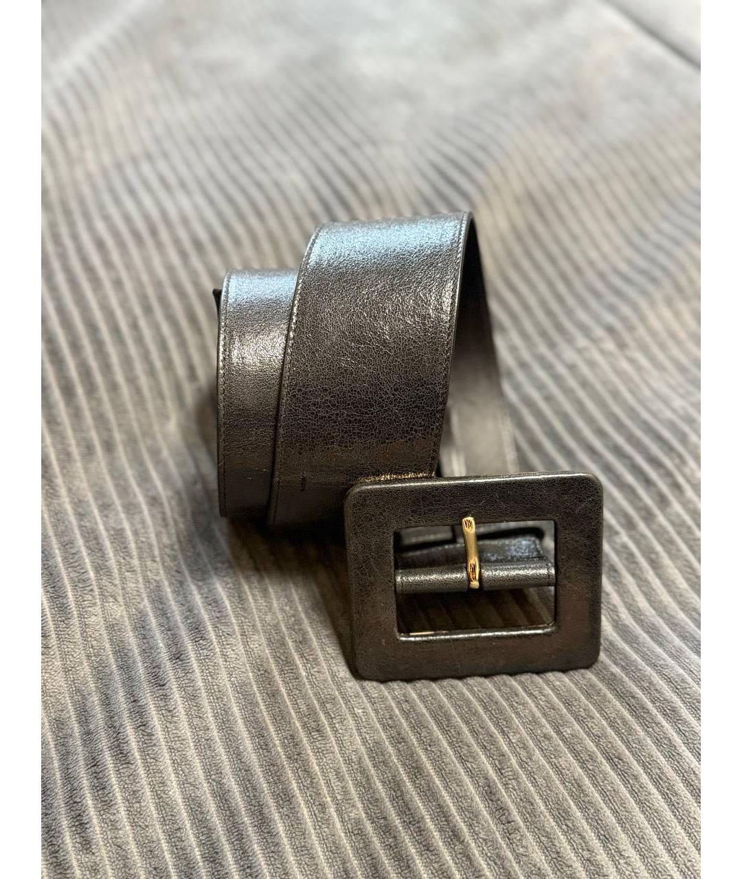 SAINT LAURENT Черный кожаный ремень, фото 9