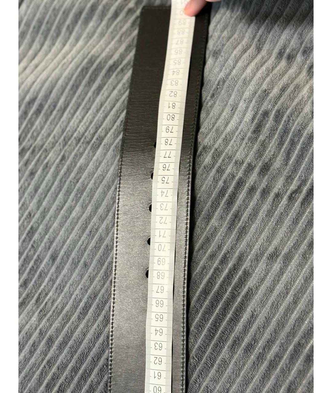 SAINT LAURENT Черный кожаный ремень, фото 7