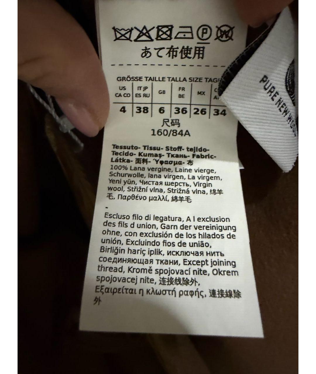 'S MAX MARA Коричневое шерстяное пальто, фото 5