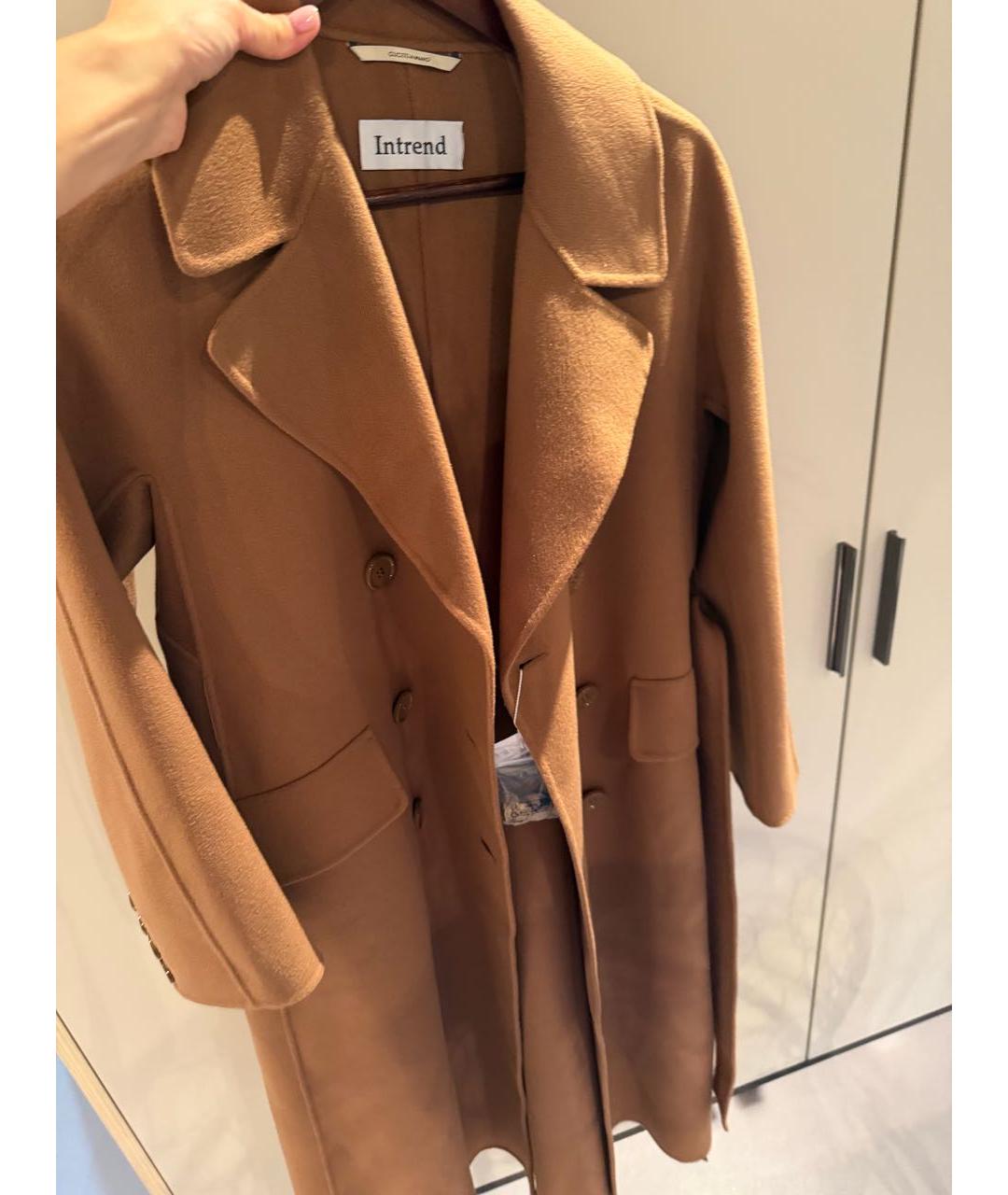 'S MAX MARA Коричневое шерстяное пальто, фото 4