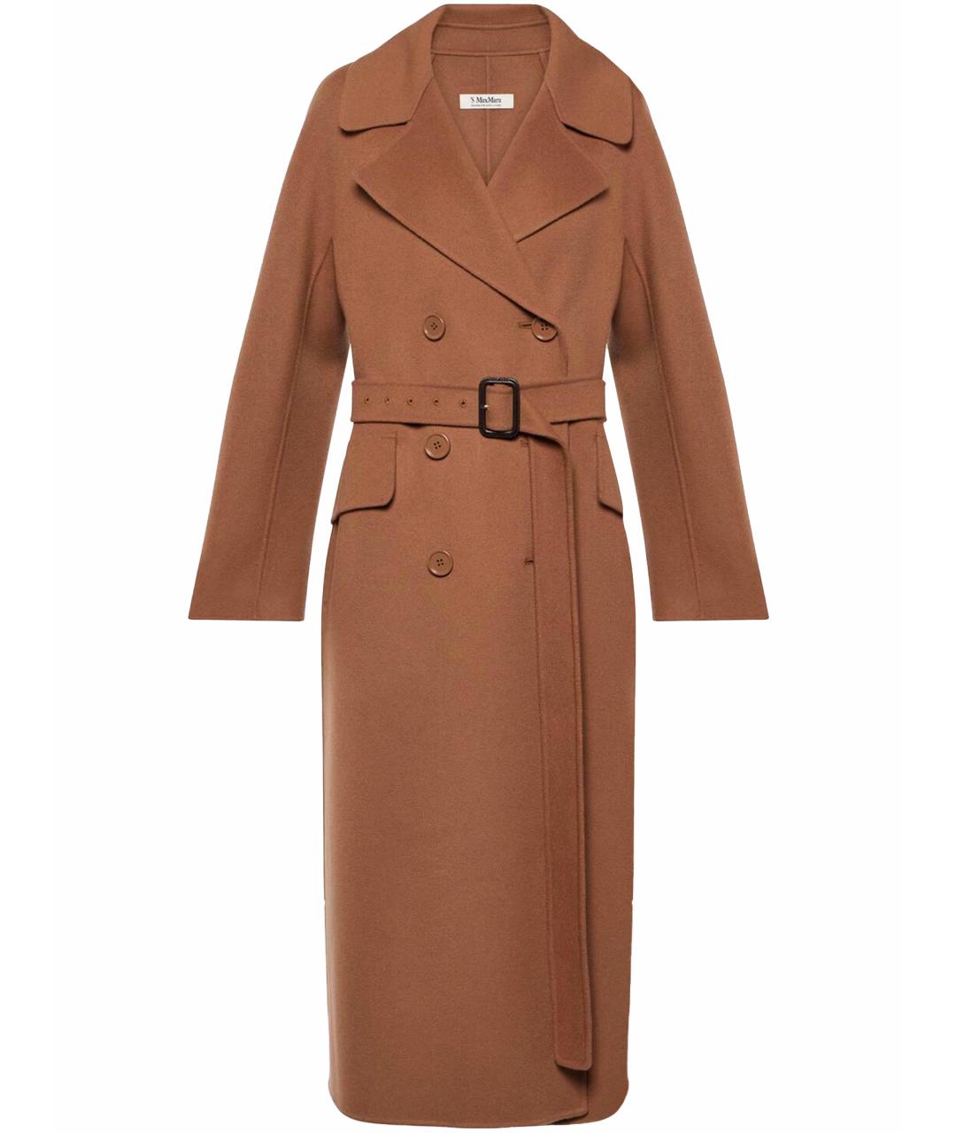 'S MAX MARA Коричневое шерстяное пальто, фото 1