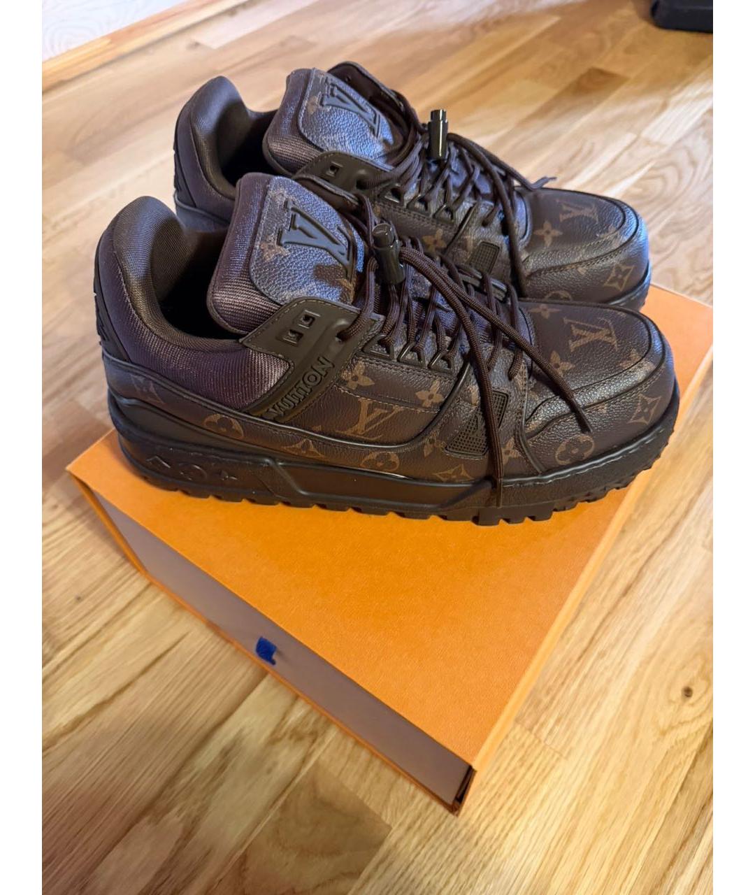 LOUIS VUITTON Коричневые высокие кроссовки / кеды, фото 5