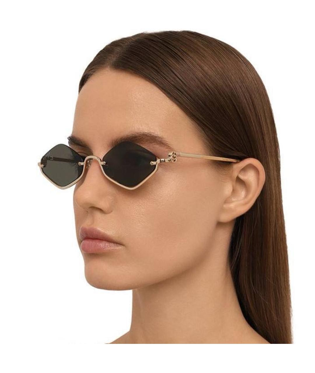 GUCCI Черные металлические солнцезащитные очки, фото 5