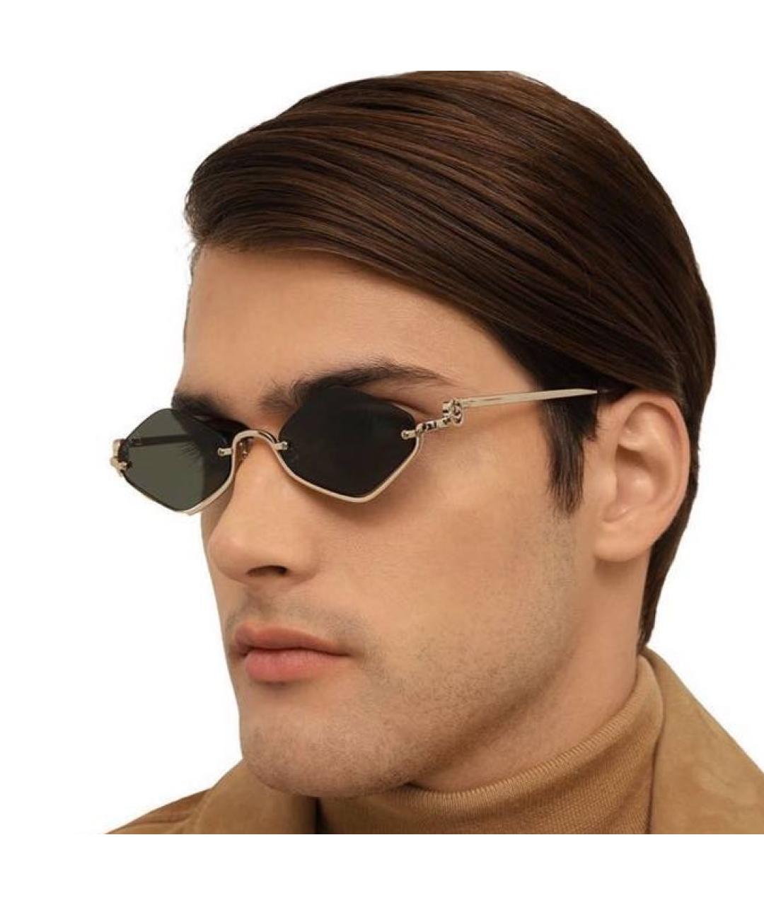 GUCCI Черные металлические солнцезащитные очки, фото 6