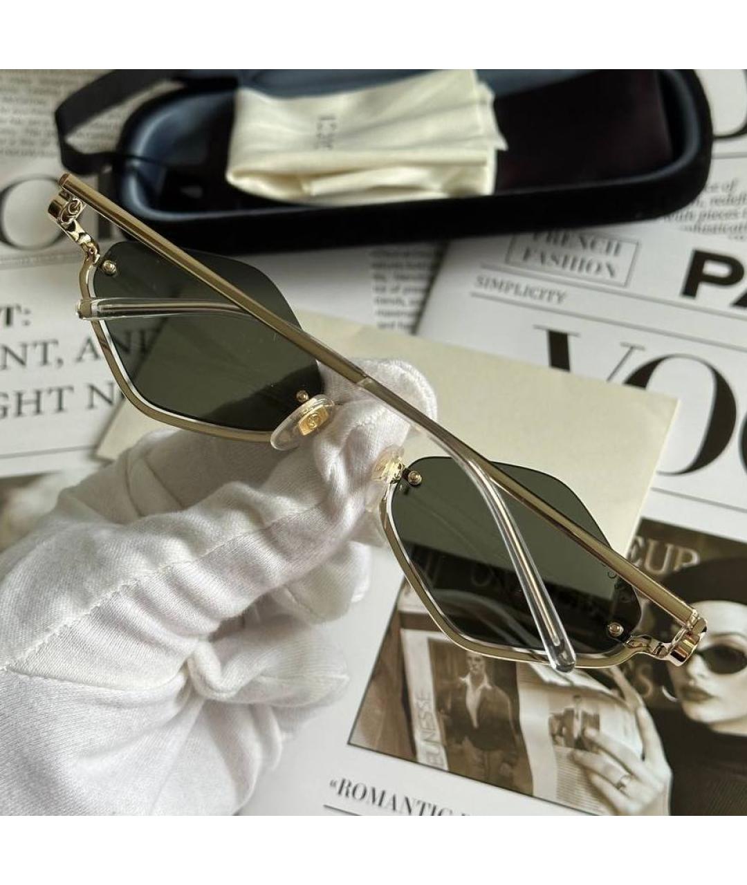 GUCCI Черные металлические солнцезащитные очки, фото 3