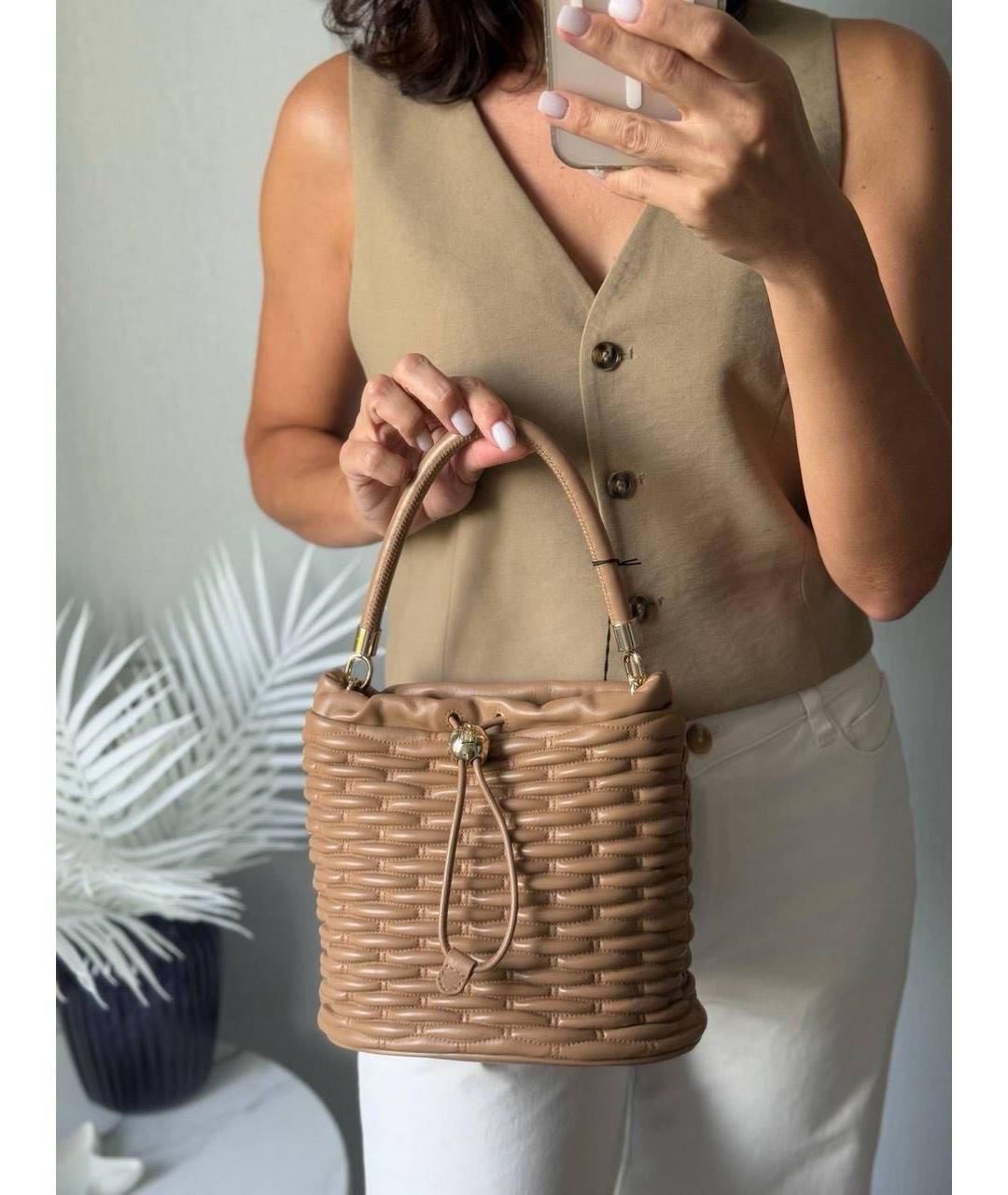 FURLA Коричневая кожаная сумка через плечо, фото 2