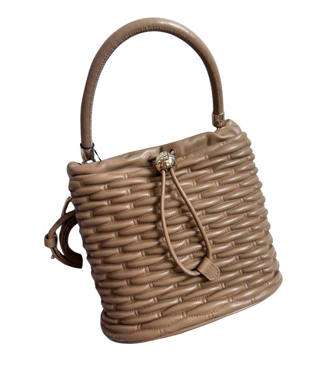 FURLA Коричневая кожаная сумка через плечо, фото 1