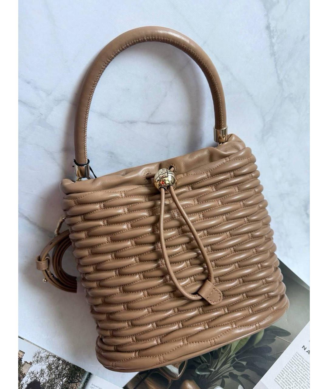 FURLA Коричневая кожаная сумка через плечо, фото 5