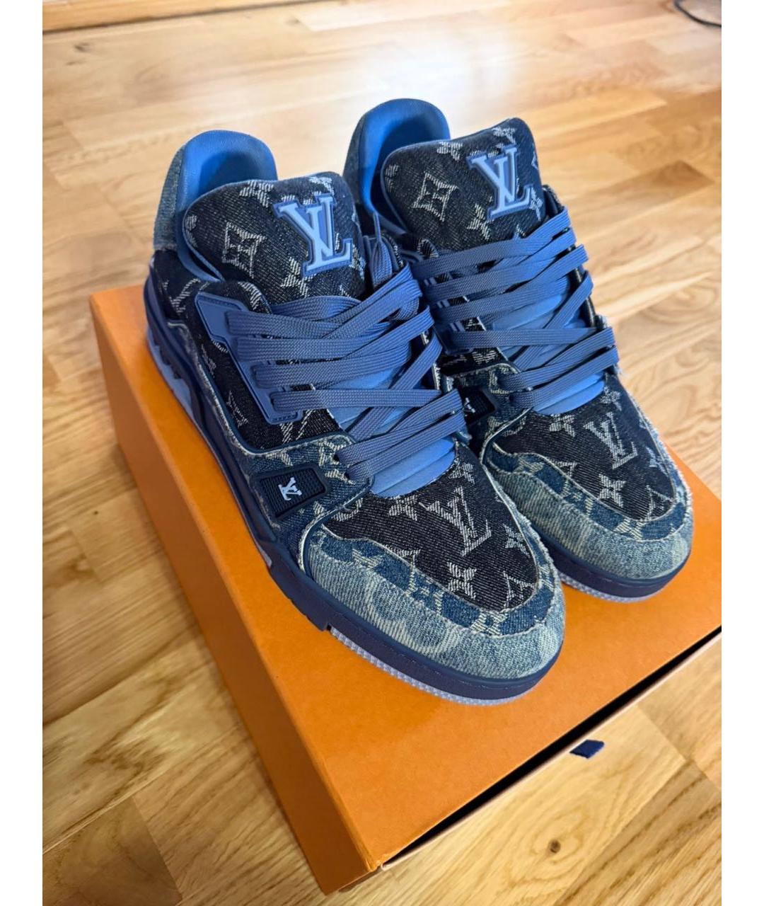 LOUIS VUITTON Синие низкие кроссовки / кеды, фото 4