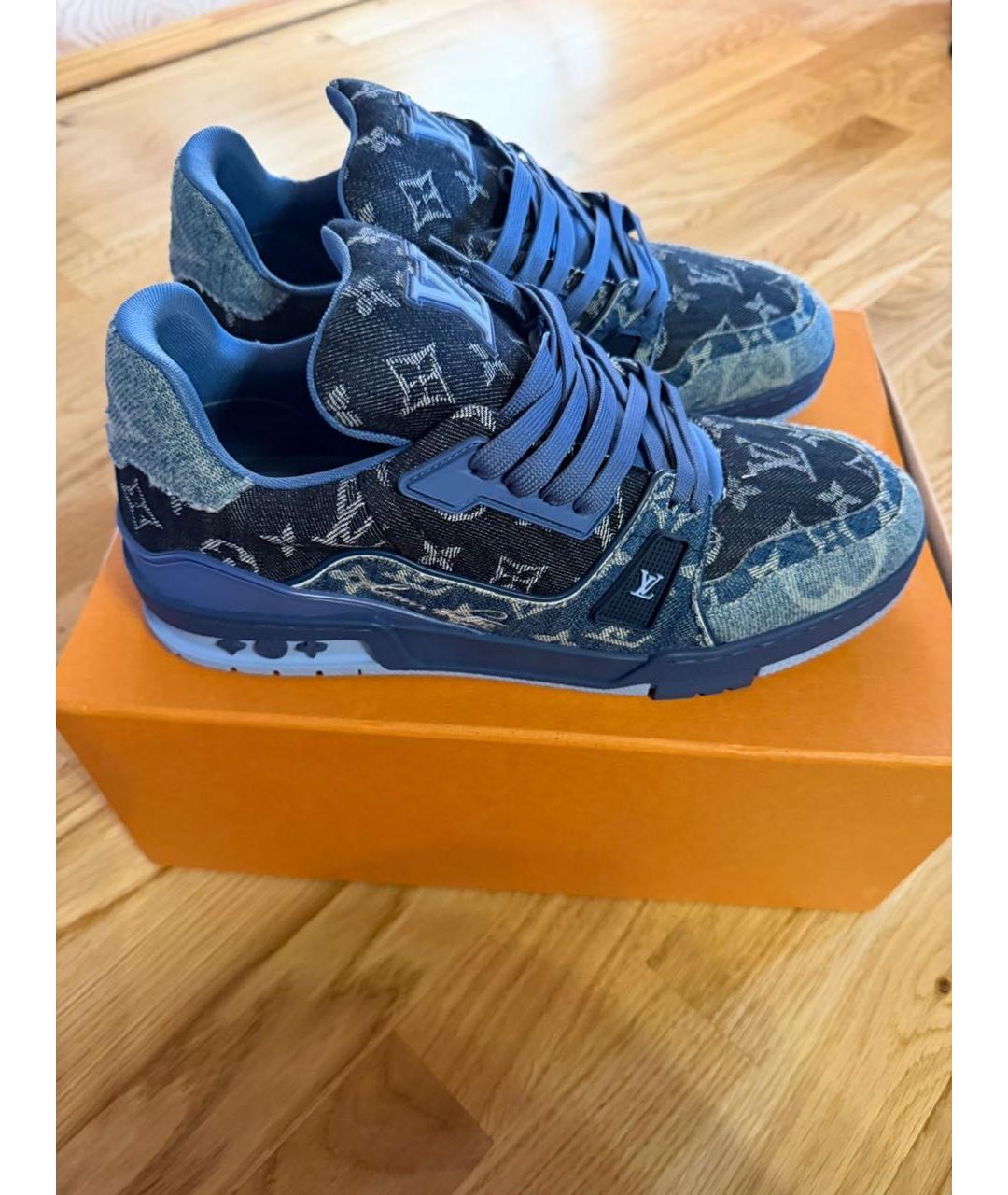 LOUIS VUITTON Синие низкие кроссовки / кеды, фото 5