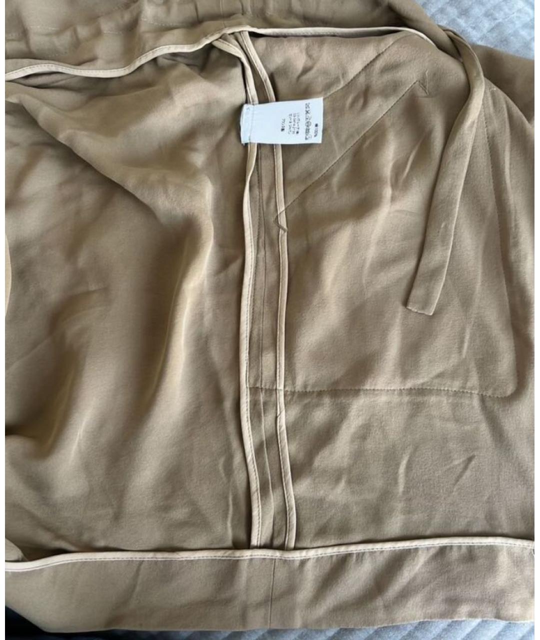 CELINE Бежевая шелковая юбка миди, фото 6