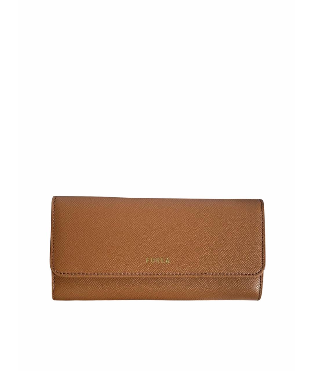 FURLA Коричневый кожаный кошелек, фото 1