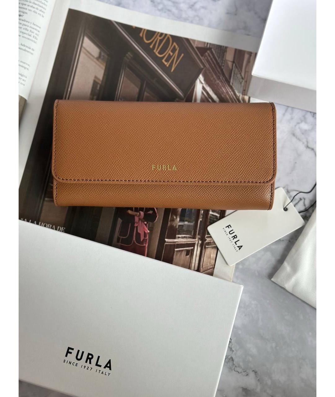 FURLA Коричневый кожаный кошелек, фото 6