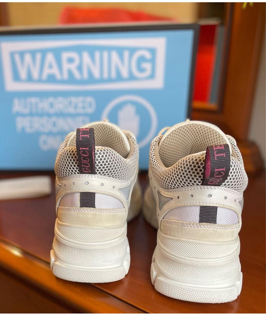 GUCCI Белые кожаные кроссовки, фото 4