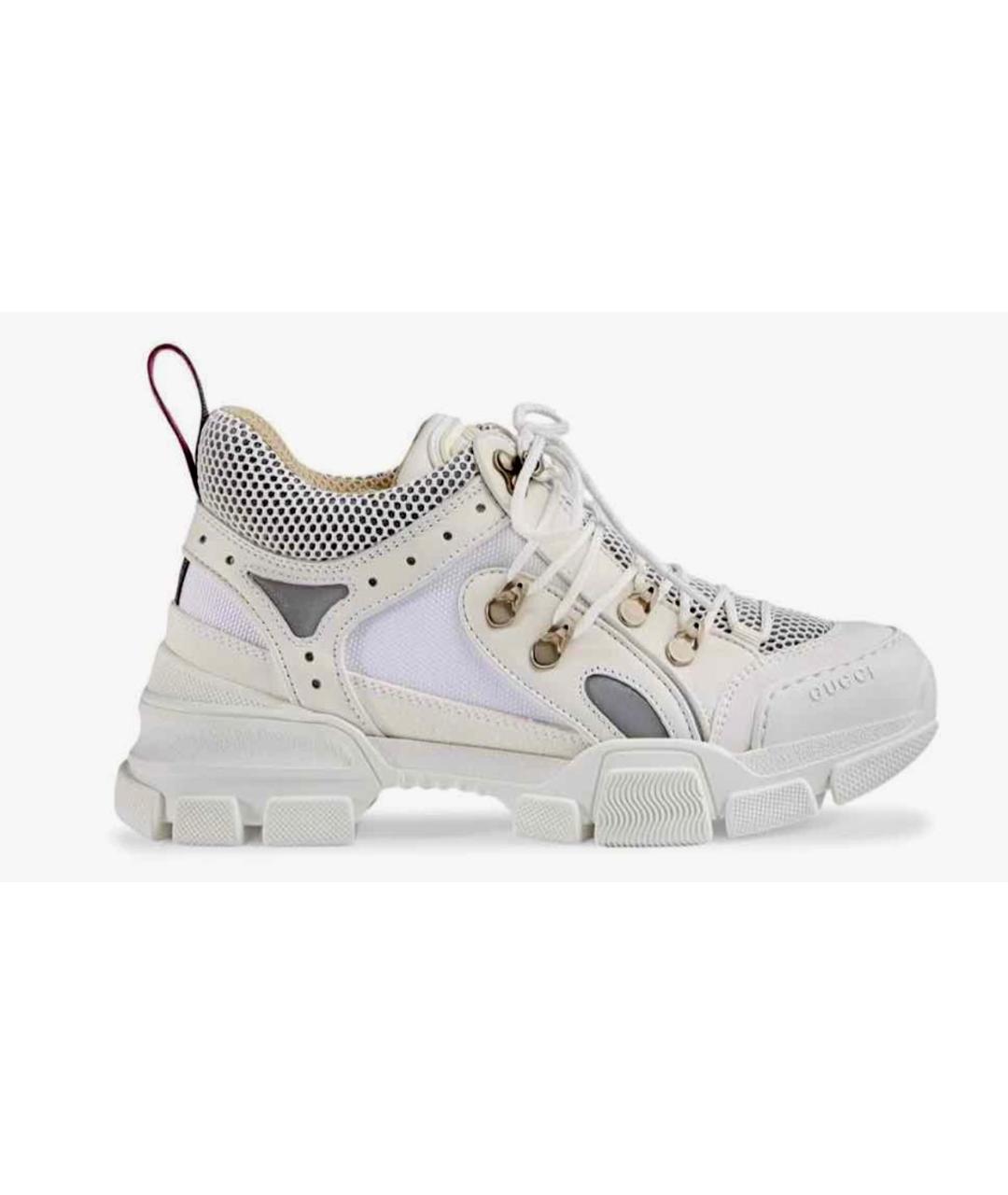 GUCCI Белые кожаные кроссовки, фото 7