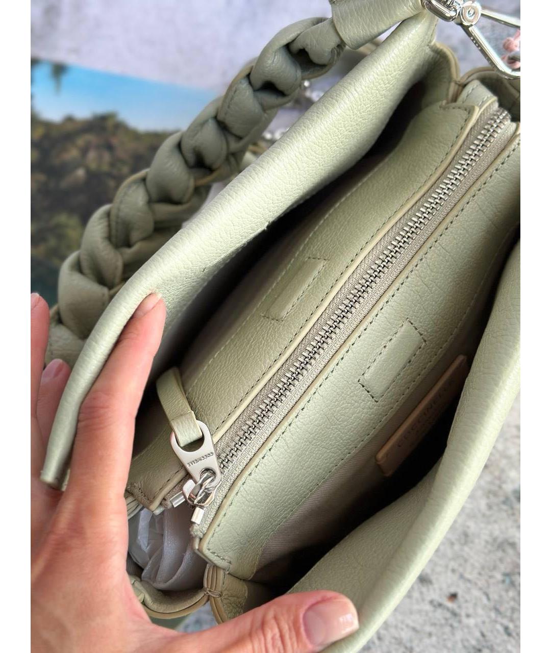 COCCINELLE Зеленая кожаная сумка через плечо, фото 3