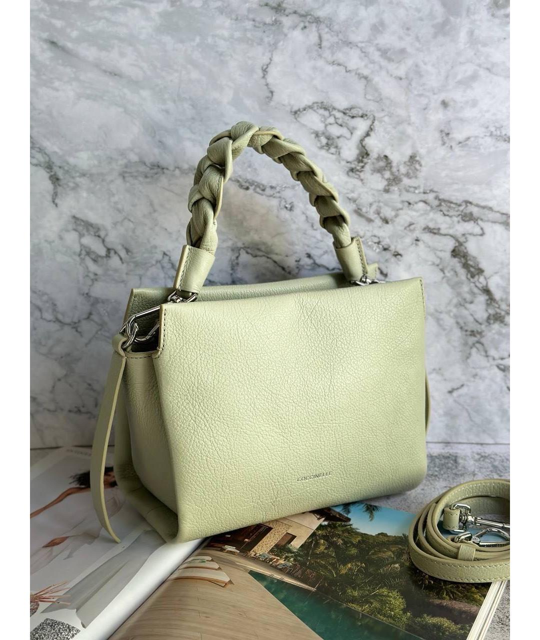 COCCINELLE Зеленая кожаная сумка через плечо, фото 6