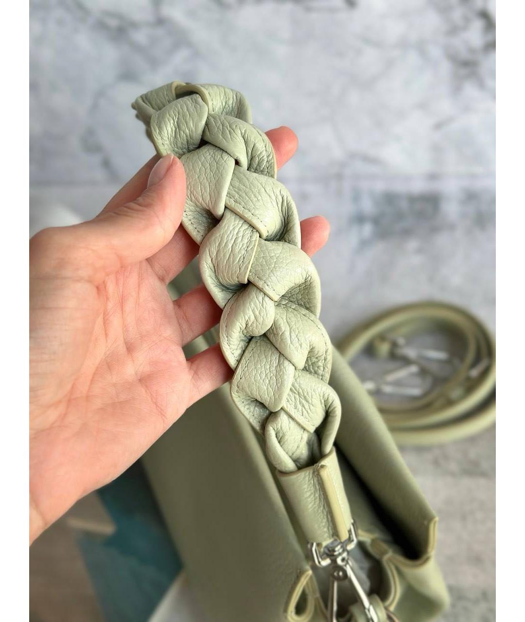 COCCINELLE Зеленая кожаная сумка через плечо, фото 4