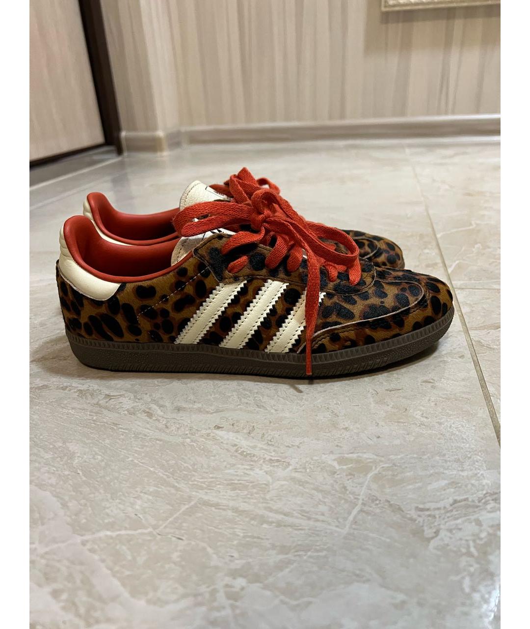 ADIDAS Коричневые кожаные кеды, фото 5