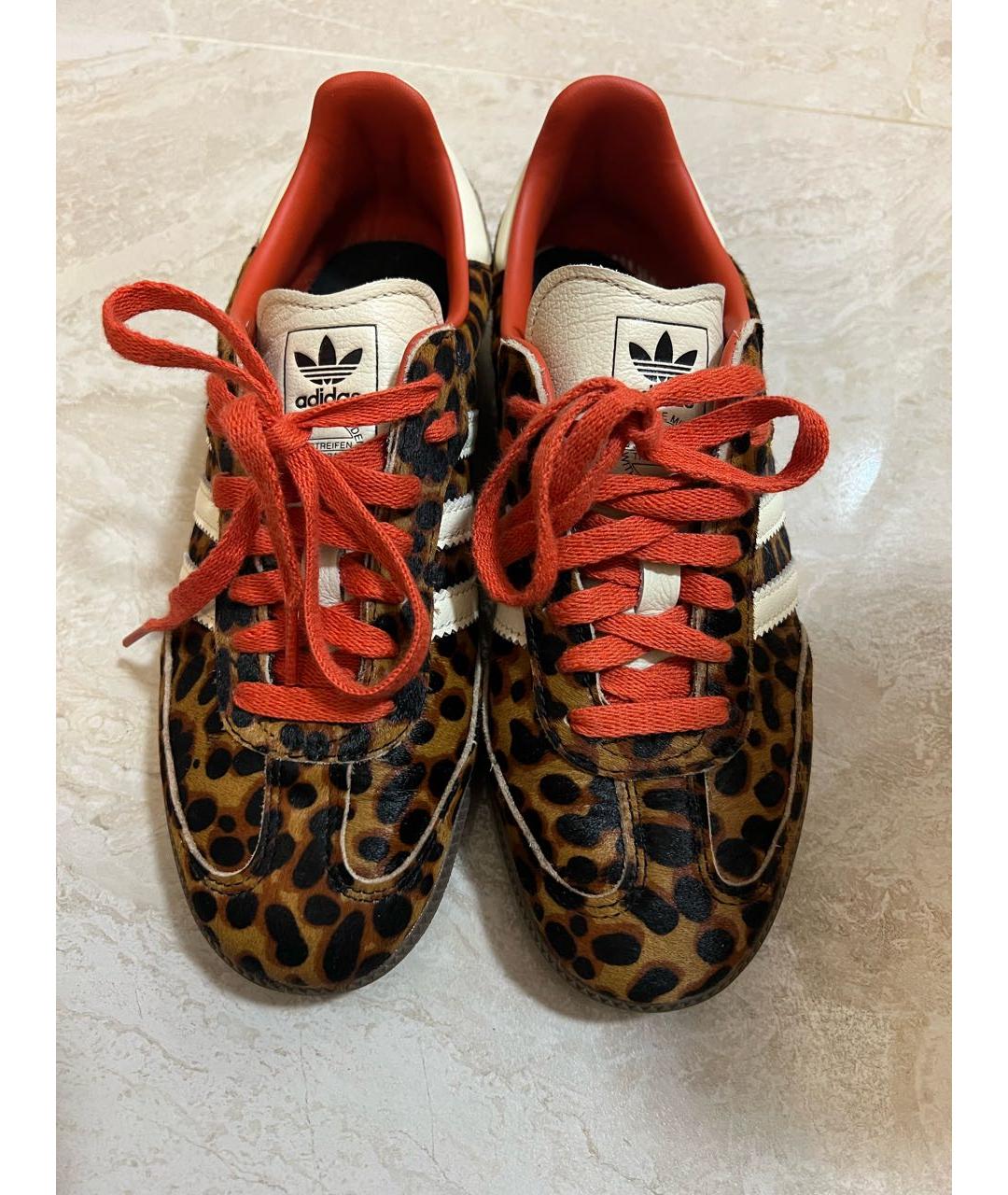 ADIDAS Коричневые кожаные кеды, фото 2