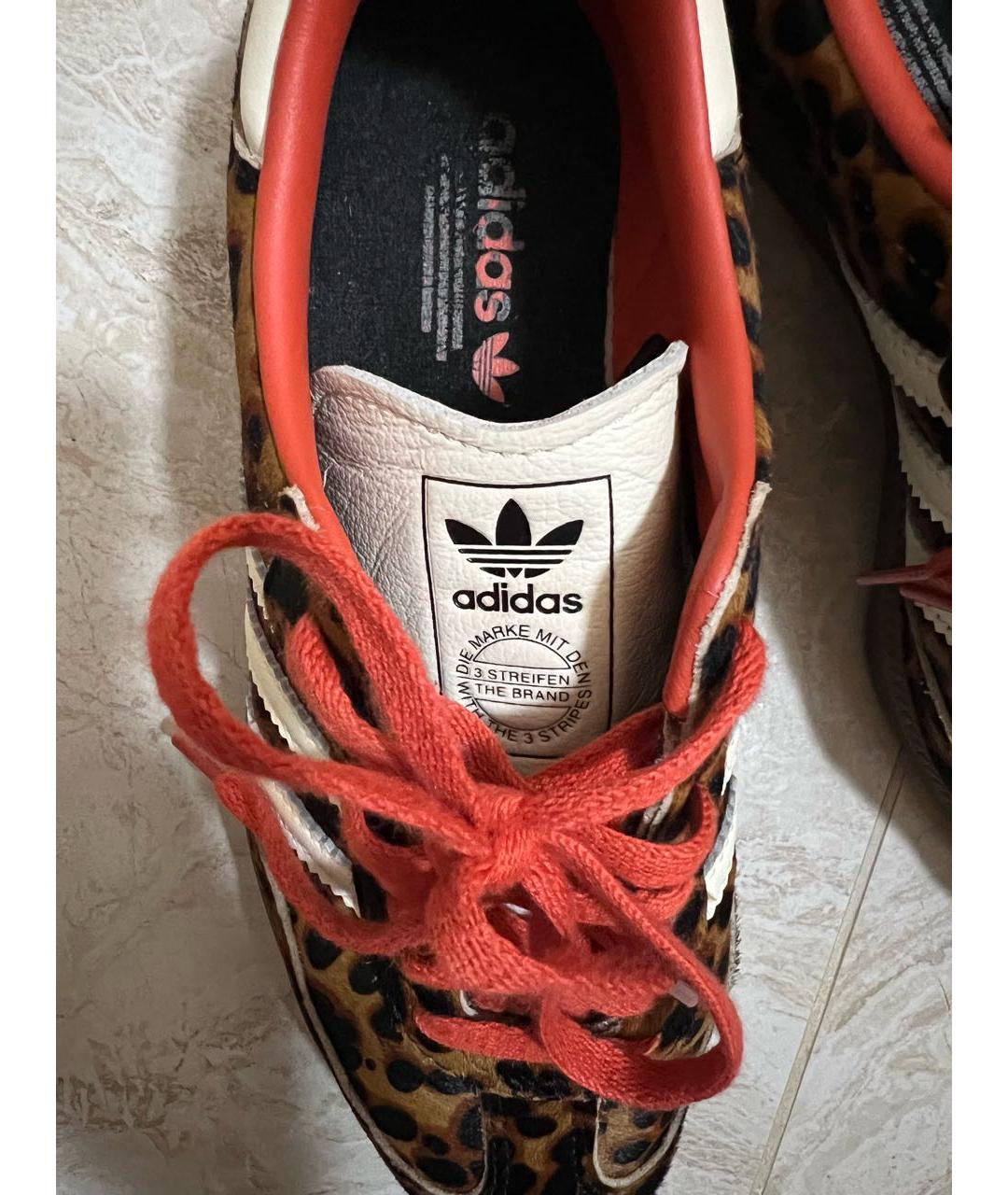 ADIDAS Коричневые кожаные кеды, фото 4