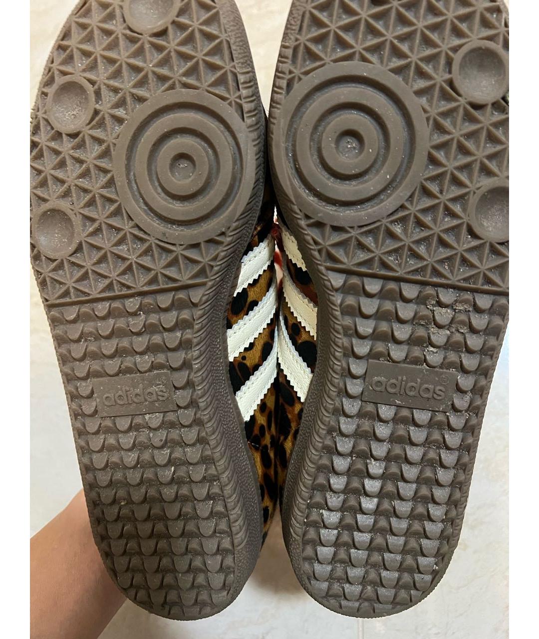 ADIDAS Коричневые кожаные кеды, фото 3